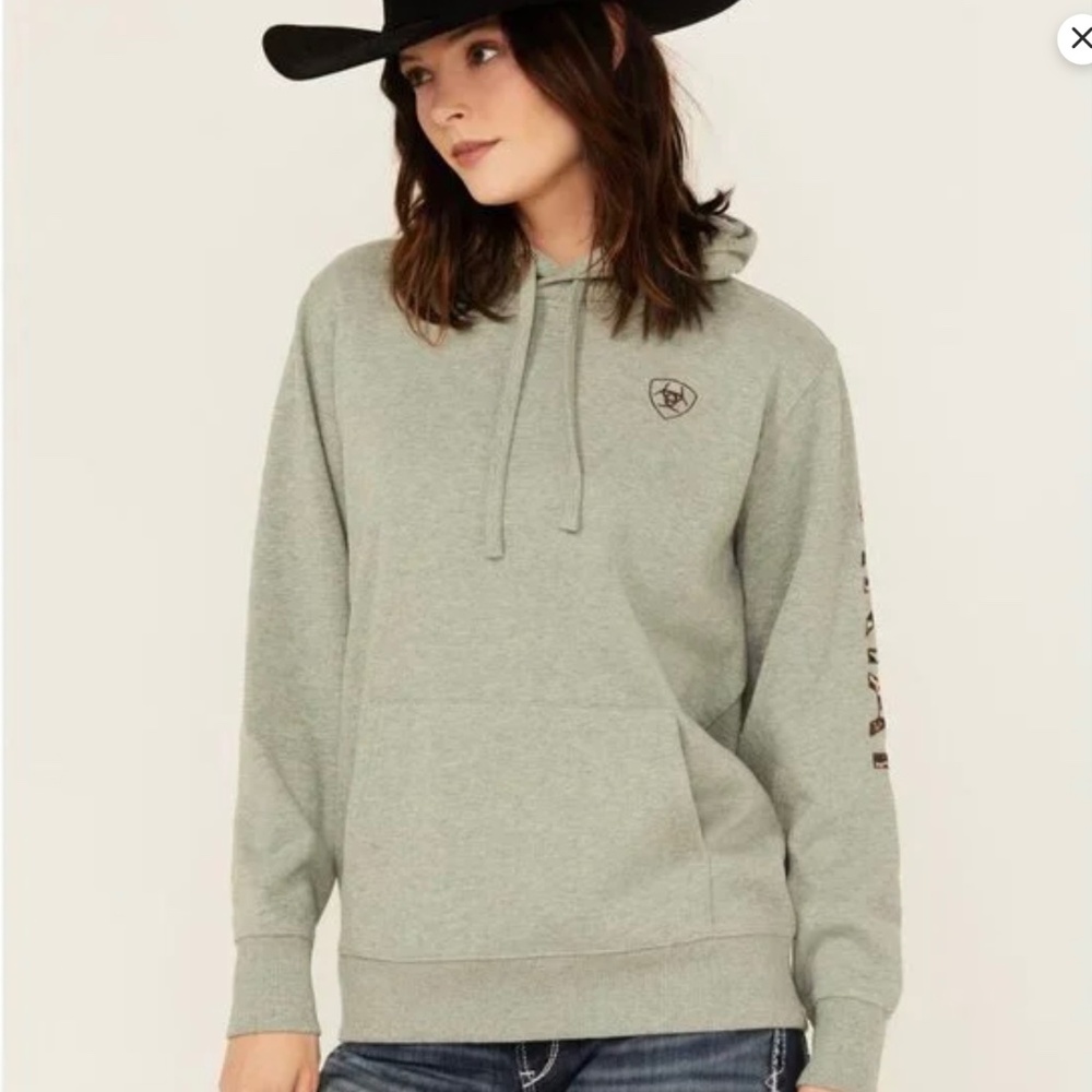 Womens XXL Heather green Ariat logo hoodie new without tags